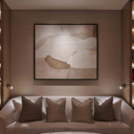 Shelving lit with contour linear LED strip