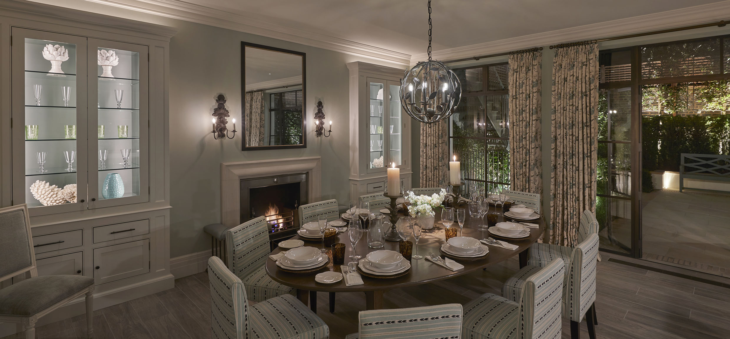 DINING WITH FIREPLACE image