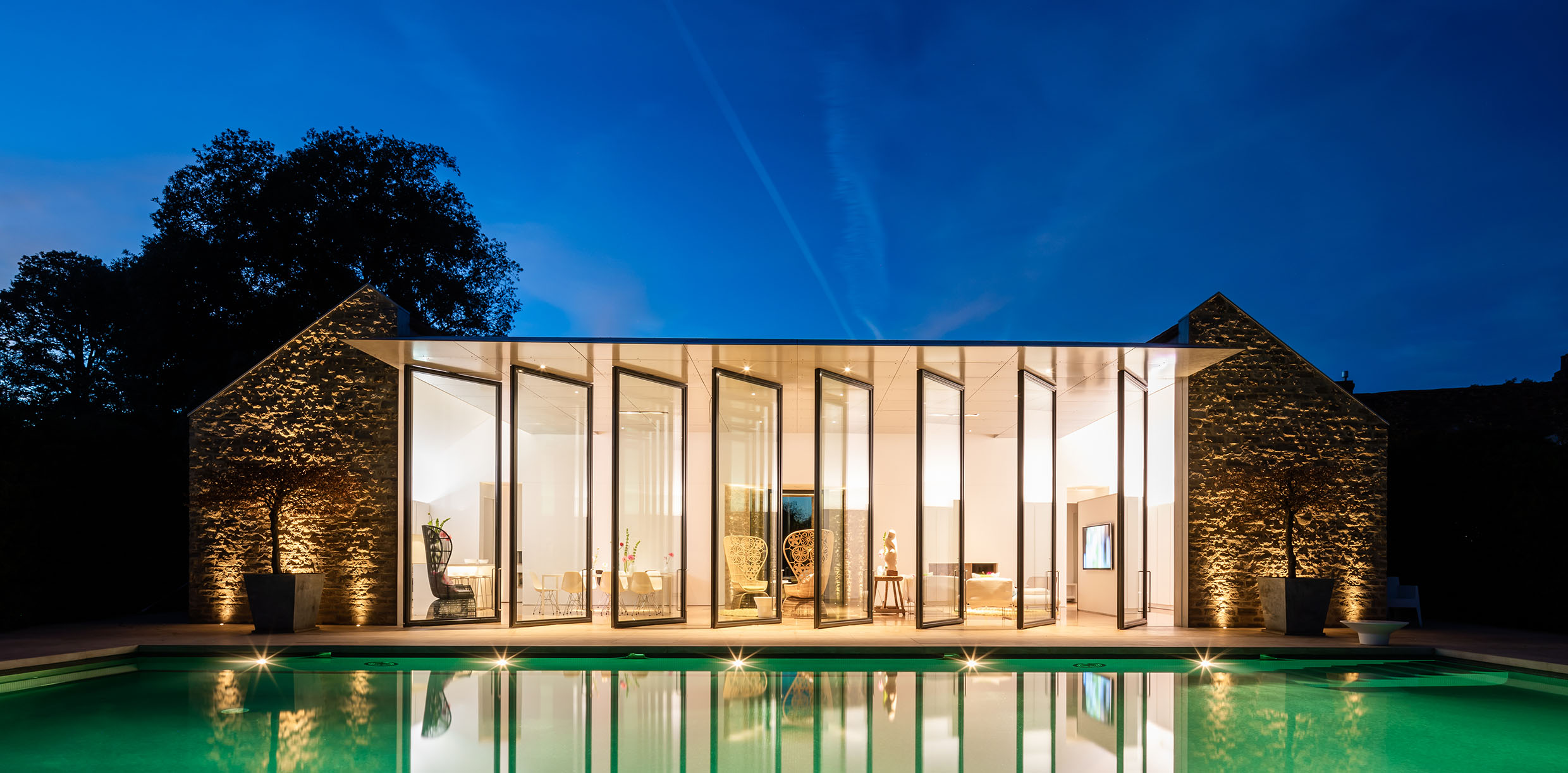 OUTDOOR SWIMMING POOL AND POOL HOUSE image