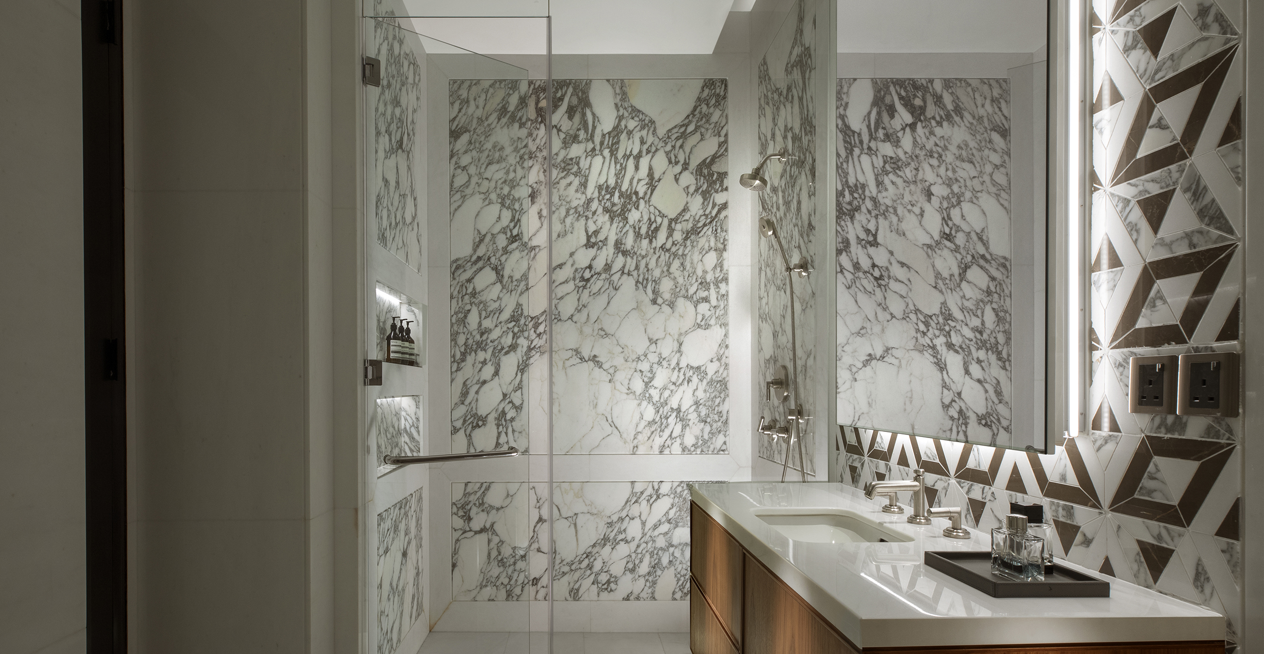 SLEEK MARBLE SHOWER image