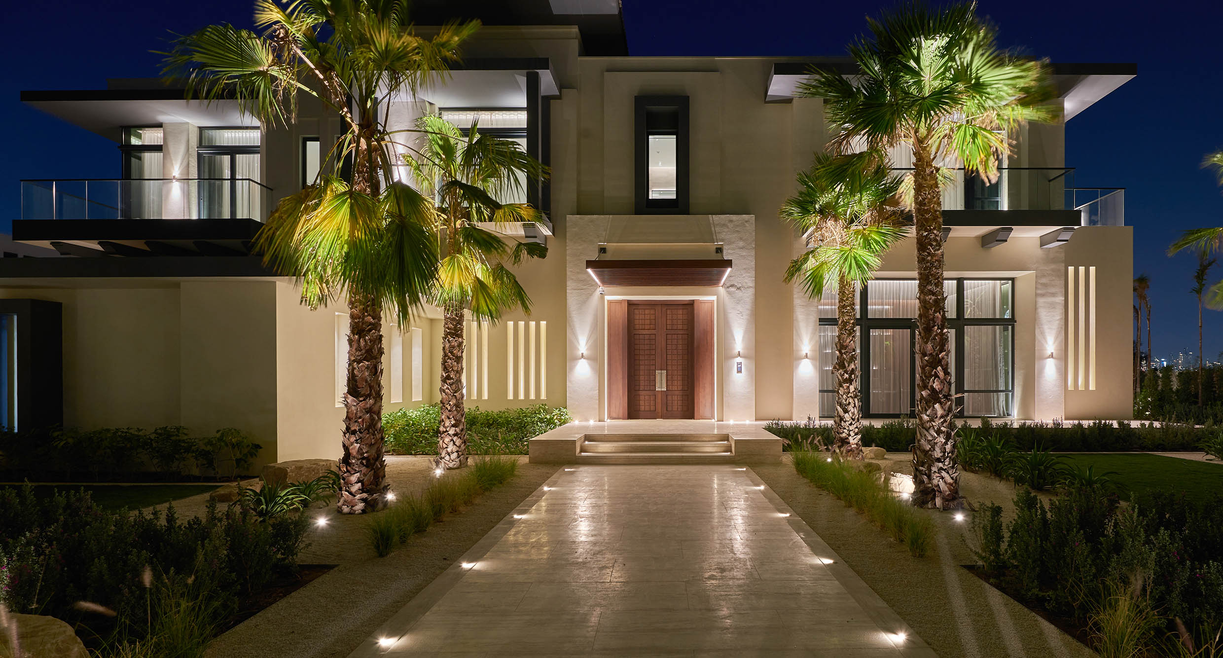 VILLA ENTRANCE WITH PALM TREES image