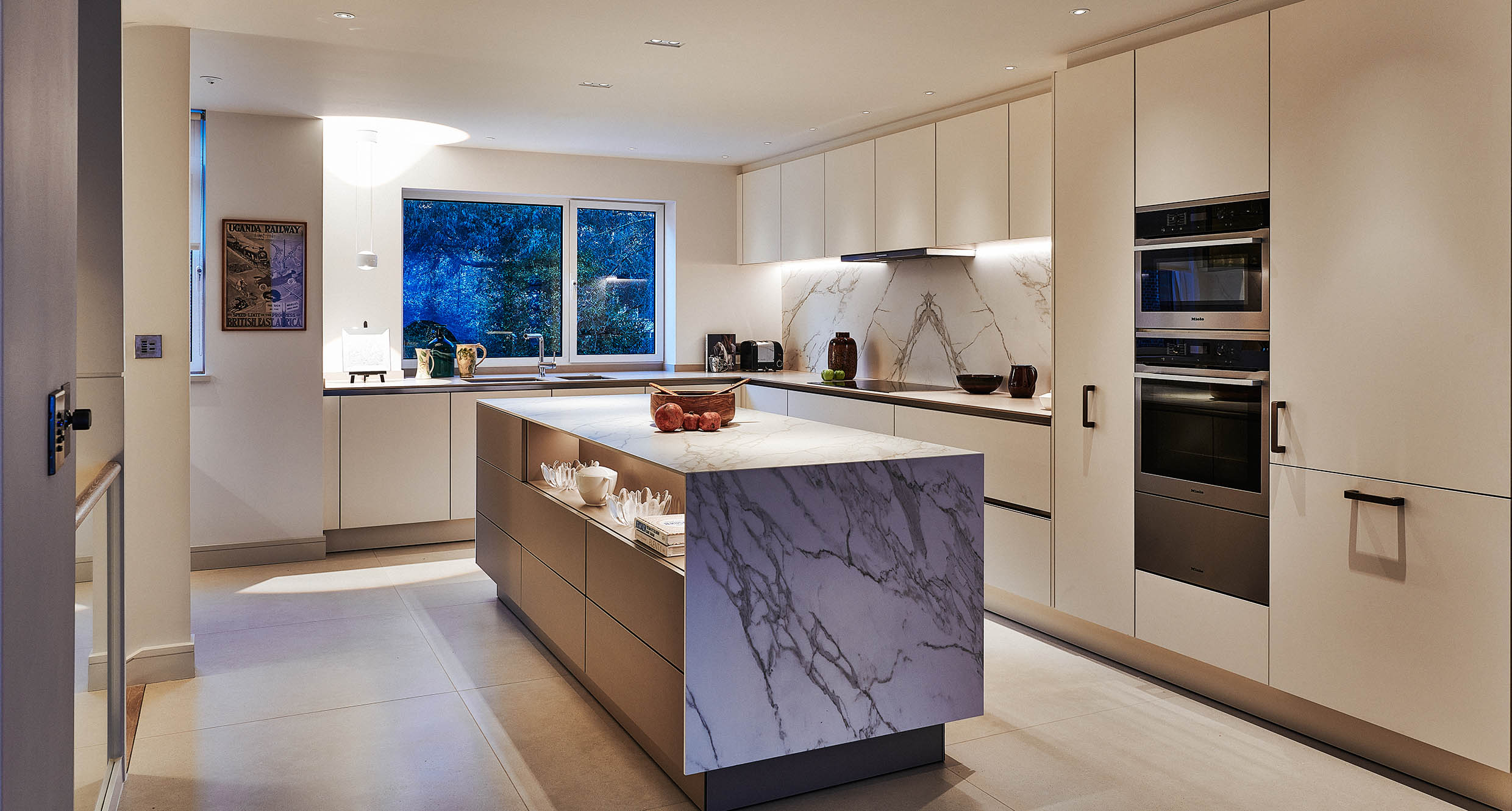 KITCHEN CABINETS AND ISLAND image