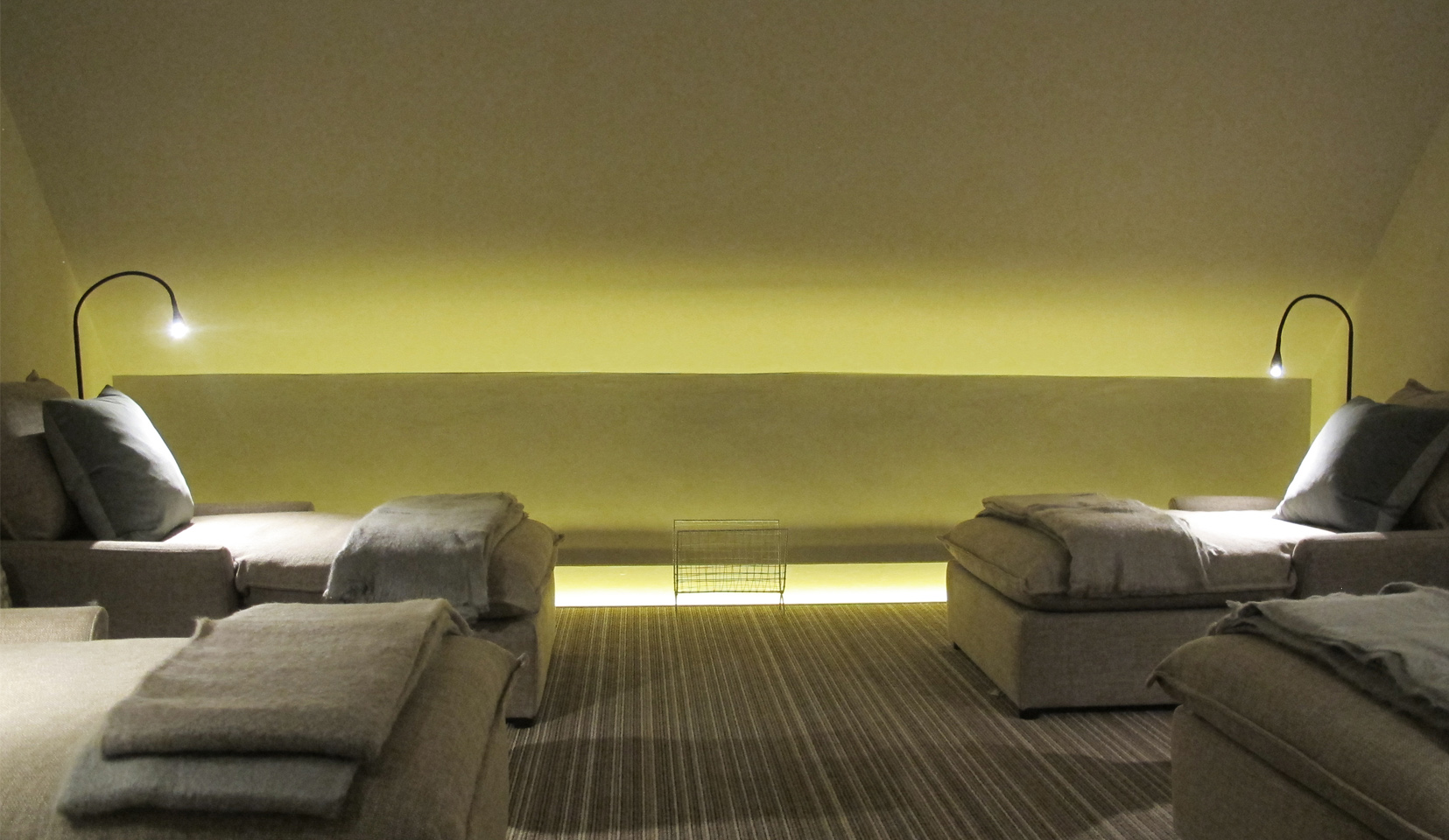 Spa with plunge pool and daybeds